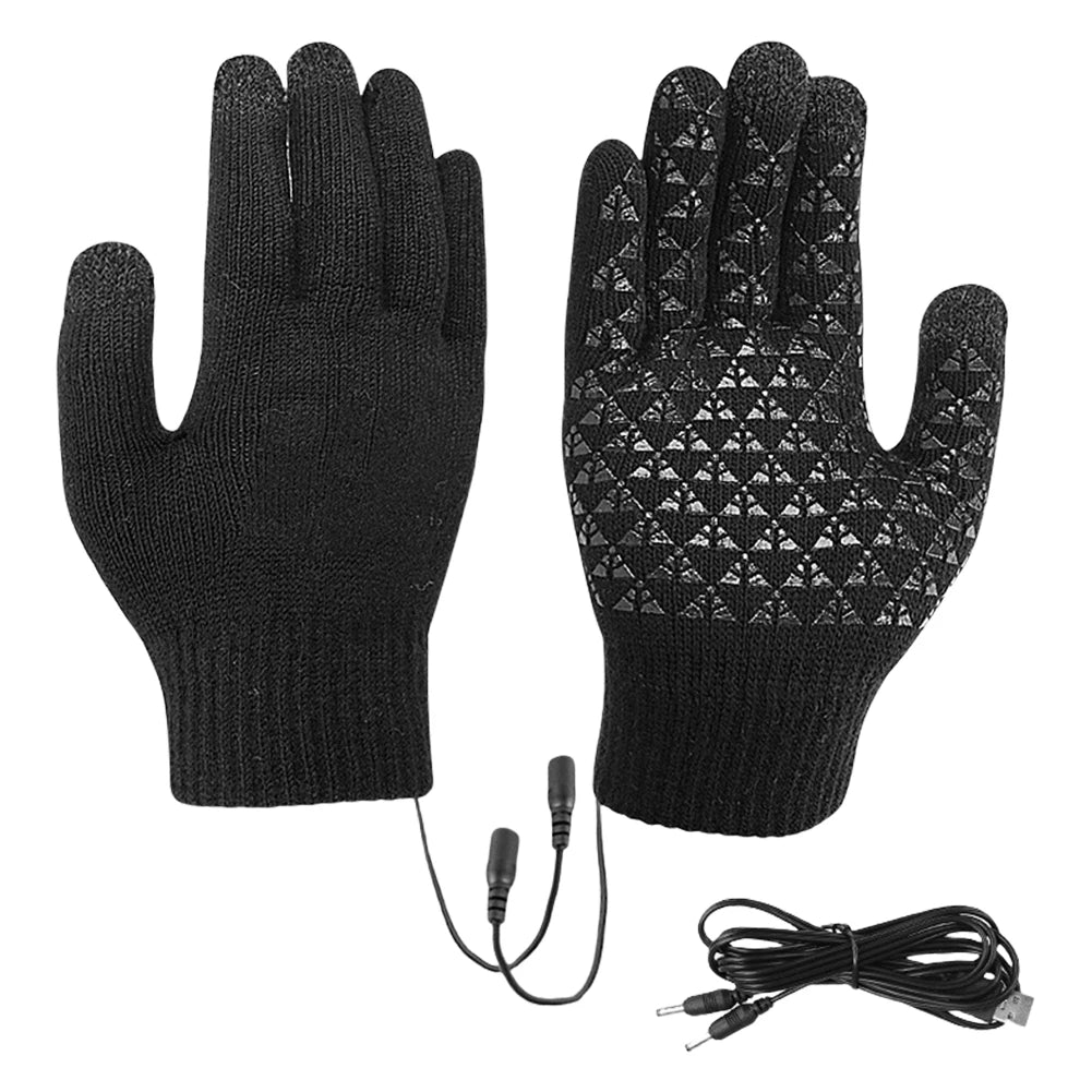 USB Heating Electric Heating Gloves Thermal Thickened Knitting