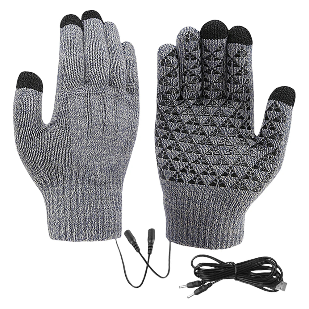 USB Heating Electric Heating Gloves Thermal Thickened Knitting