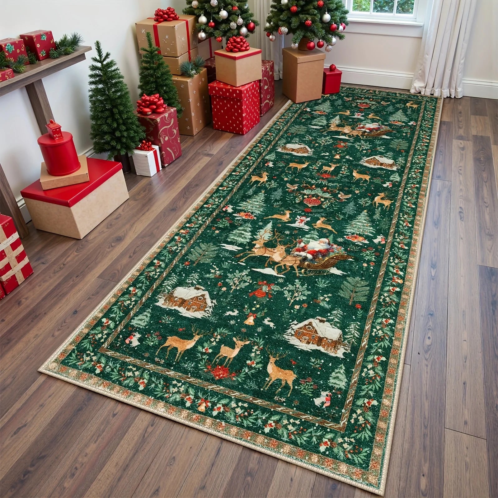 SantaStep™ – Cozy Christmas Tree Carpet Runner 🎄